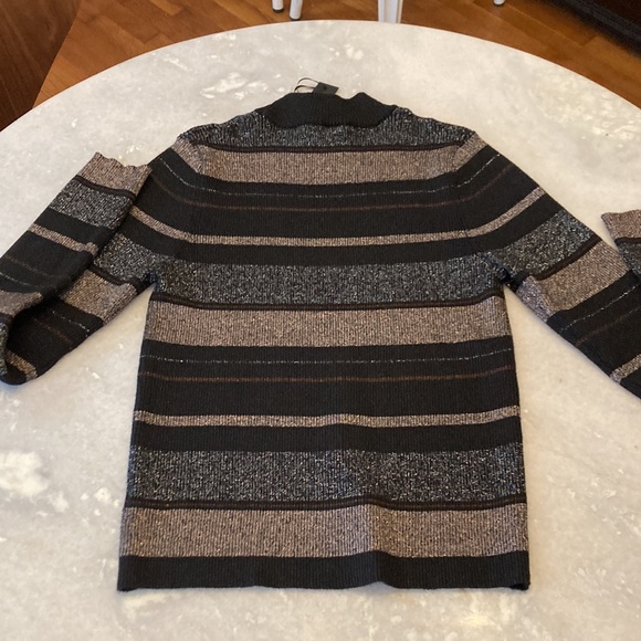 NWT House of Harlow 1960 Multi Metallic Black Fitted Sweater - Picture 5 of 9